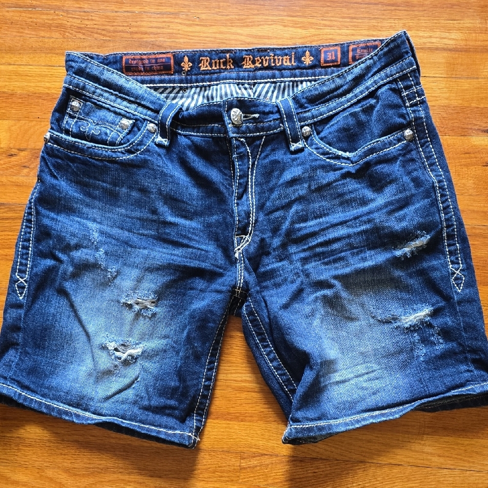 Rock Revival Blue Denim Shorts